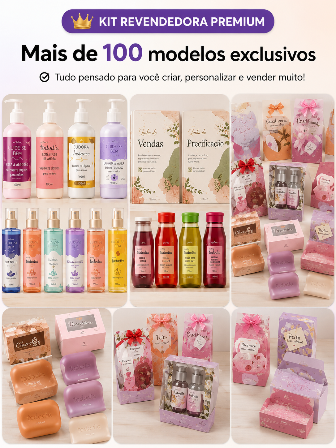 Kit Revendedora Premium com mais de 100 modelos de rótulos